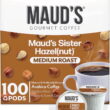 Maud's Sweet Hazelnut Medium Roast Coffee Pods, Sister Hazelnut, Compatible w/ K-Cup Brewers, 100ct