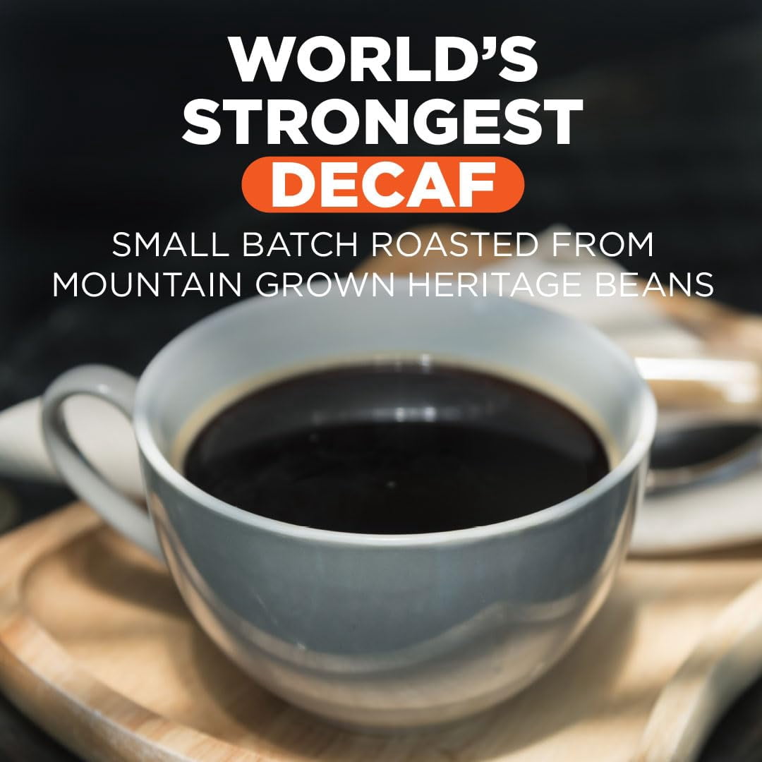 Maud's World's Strongest Decaf Coffee Pods, 100 ct, Decaffeinated Dark Roast Coffee in Single Serve Pods – 100% Arabica Beans, Compatible with Keurig K Cups Maker Maud's World's Strongest Decaf Coffee Pods, 100 ct, Decaffeinated Dark Roast Coffee in Single Serve Pods – 100% Arabica Beans, Compatible with Keurig K Cups Maker