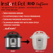 Instant Pot 6Qt RIO Chef Series 7-in-1 Multi-Cooker, Pressure Cooker, Slow Cook, & More, Sea Salt