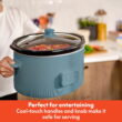 bella 6 Qt Digital Programmable Slow Cooker with Ceramic Nonstick Coating, Adjustable Temperature & Cooking Time, Dishwasher Safe Pot & Tempered Glass Lid, Surf