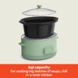 bella 6 Qt Digital Programmable Slow Cooker with Ceramic Nonstick Coating, Adjustable Temperature & Cooking Time, Dishwasher Safe Pot & Tempered Glass Lid, Seaglass