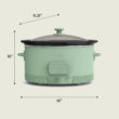 bella 6 Qt Digital Programmable Slow Cooker with Ceramic Nonstick Coating, Adjustable Temperature & Cooking Time, Dishwasher Safe Pot & Tempered Glass Lid, Seaglass