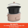 bella 6 Qt Digital Programmable Slow Cooker with Ceramic Nonstick Coating, Adjustable Temperature & Cooking Time, Dishwasher Safe Pot & Tempered Glass Lid, Blossom
