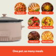 bella 6 Qt Digital Programmable Slow Cooker with Ceramic Nonstick Coating, Adjustable Temperature & Cooking Time, Dishwasher Safe Pot & Tempered Glass Lid, Blossom