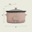 bella 6 Qt Digital Programmable Slow Cooker with Ceramic Nonstick Coating, Adjustable Temperature & Cooking Time, Dishwasher Safe Pot & Tempered Glass Lid, Blossom