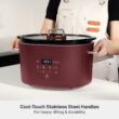 Thyme & Table 6QT Programmable Slow Cooker, Cabernet Red