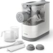 Philips Kitchen Appliances Compact Pasta and Noodle Maker, Viva Collection, Comes with 3 Default Classic Pasta Shaping Discs, Fully Automatic, Recipe Book, Small, White (HR2370/05)