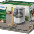 Philips Kitchen Appliances Compact Pasta and Noodle Maker, Viva Collection, Comes with 3 Default Classic Pasta Shaping Discs, Fully Automatic, Recipe Book, Small, White (HR2370/05)