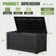 Patiowell 120-Gallon Black Plastic Deck Box