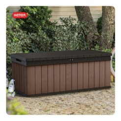 Keter Darwin Durable Outdoor Storage 100-Gallon Brown Plastic Deck Box