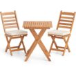 Costway 3-Piece Folding Bistro Set with Removable Seat Cushions Outdoor Table and Chairs