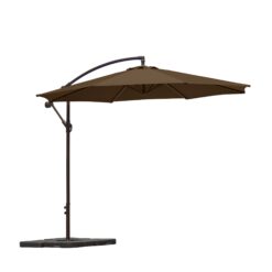 Westin Furniture 10-ft Steel Brown No-tilt Cantilever Patio Umbrella with Base