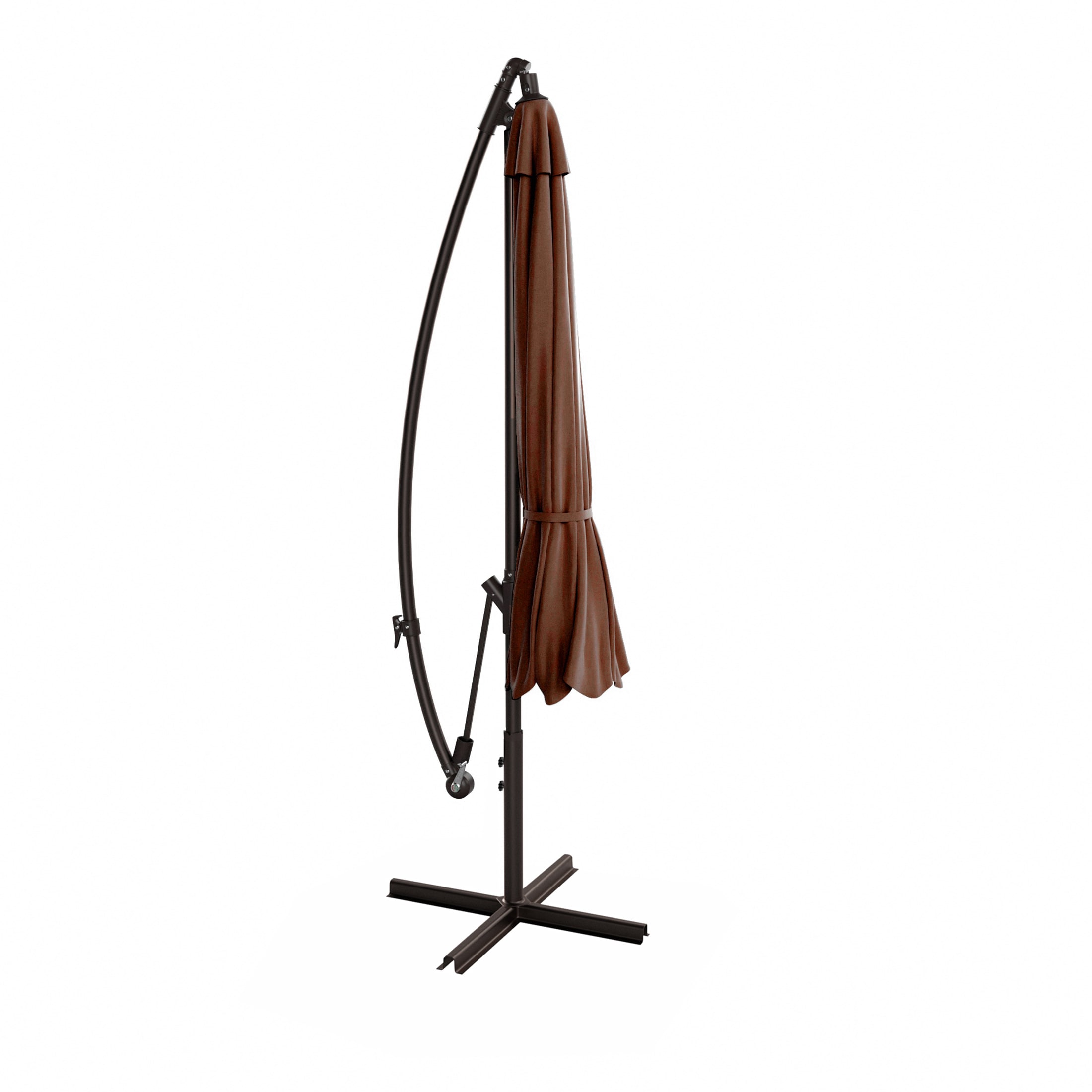 Westin Furniture 10-ft Steel Brown No-tilt Cantilever Patio Umbrella with Base Westin Furniture 10-ft Steel Brown No-tilt Cantilever Patio Umbrella with Base