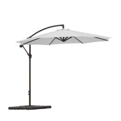 Westin Furniture 10-ft Steel White No-tilt Cantilever Patio Umbrella with Base