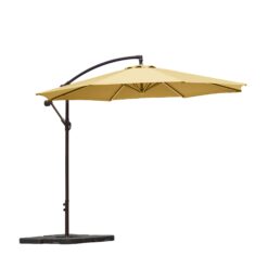 Westin Furniture 10-Feet Steel Beige No-tilt Cantilever Patio Umbrella with Base