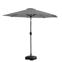 Westin Furniture 9-ft Steel Gray Push-button Tilt Garden Patio Umbrella with Base