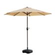 Westin Furniture 9-Feet Steel Beige Push-button Tilt Garden Patio Umbrella with Base