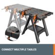 WORX Pegasus Work Table Saw Horse with Storage Bins 25-in W x 32-in H Black, Orange Plastic Portable Work Bench