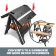 WORX Pegasus Work Table Saw Horse with Storage Bins 25-in W x 32-in H Black, Orange Plastic Portable Work Bench