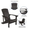 Taylor & Logan Charlestown Slate Gray Resin Frame Stationary Adirondack Chair with Solid Seat