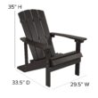 Taylor & Logan Charlestown Slate Gray Resin Frame Stationary Adirondack Chair with Solid Seat