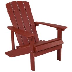 Taylor & Logan Charlestown Red Resin Frame Stationary Adirondack Chair with Solid Seat