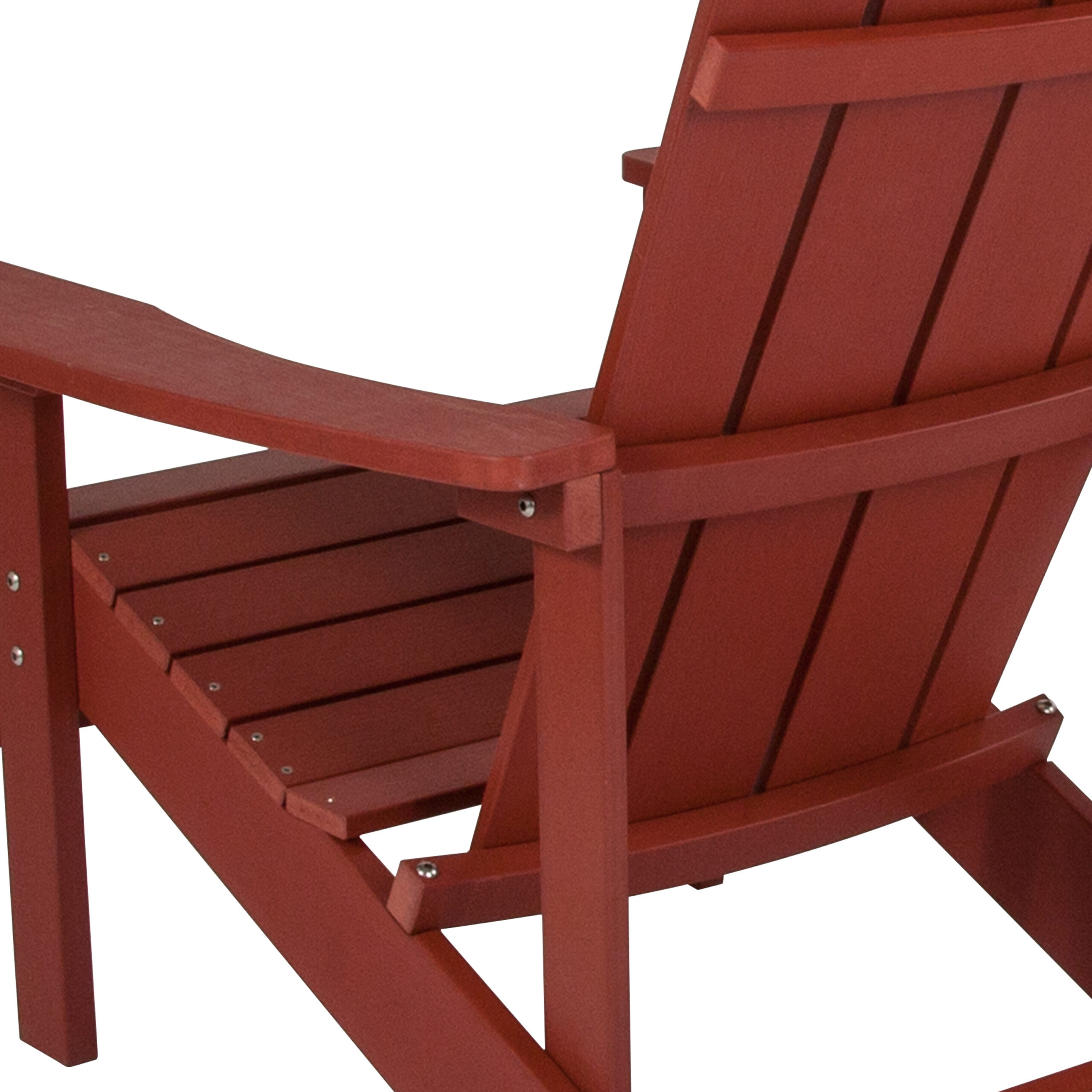 Taylor & Logan Charlestown Red Resin Frame Stationary Adirondack Chair with Solid Seat Taylor & Logan Charlestown Red Resin Frame Stationary Adirondack Chair with Solid Seat