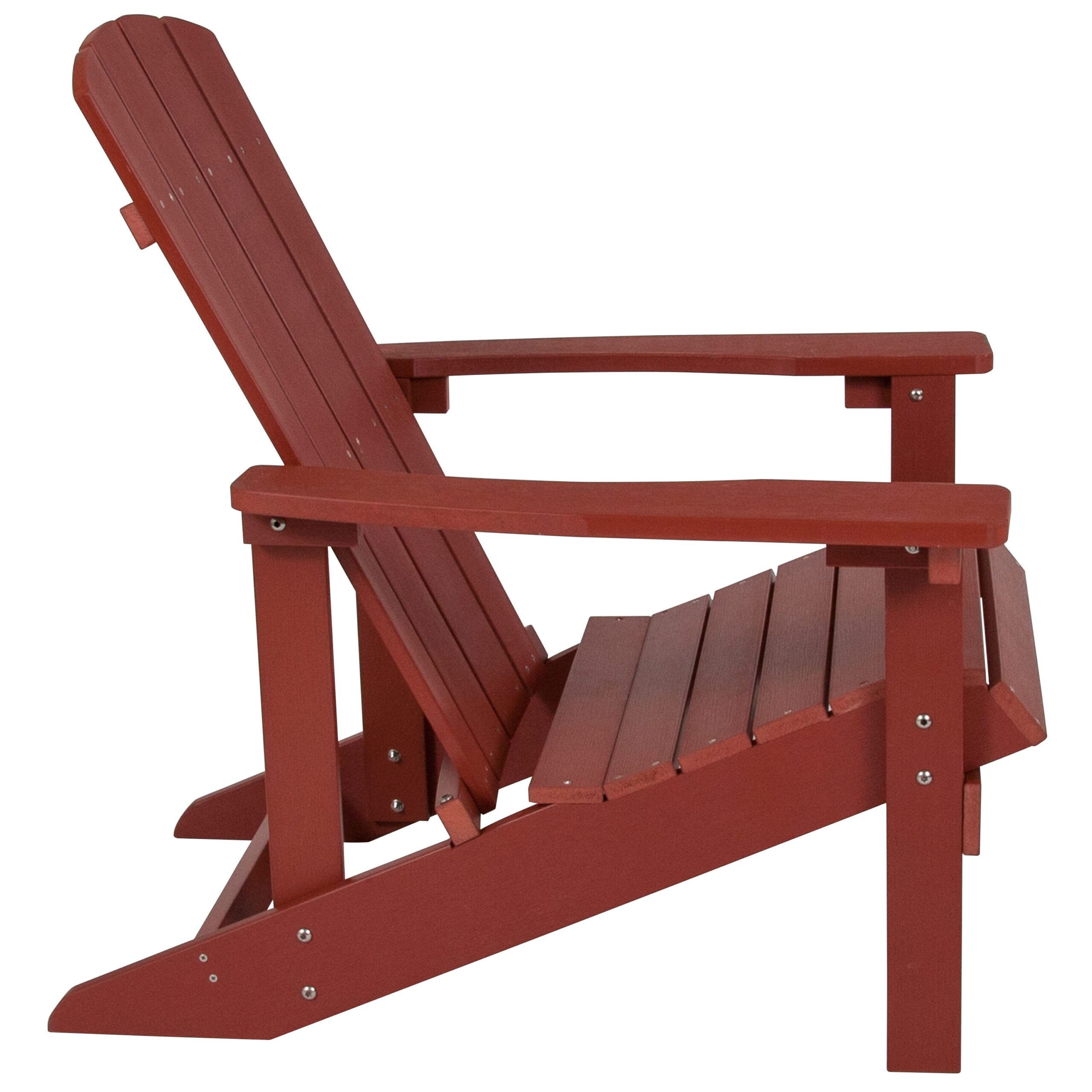 Taylor & Logan Charlestown Red Resin Frame Stationary Adirondack Chair with Solid Seat Taylor & Logan Charlestown Red Resin Frame Stationary Adirondack Chair with Solid Seat
