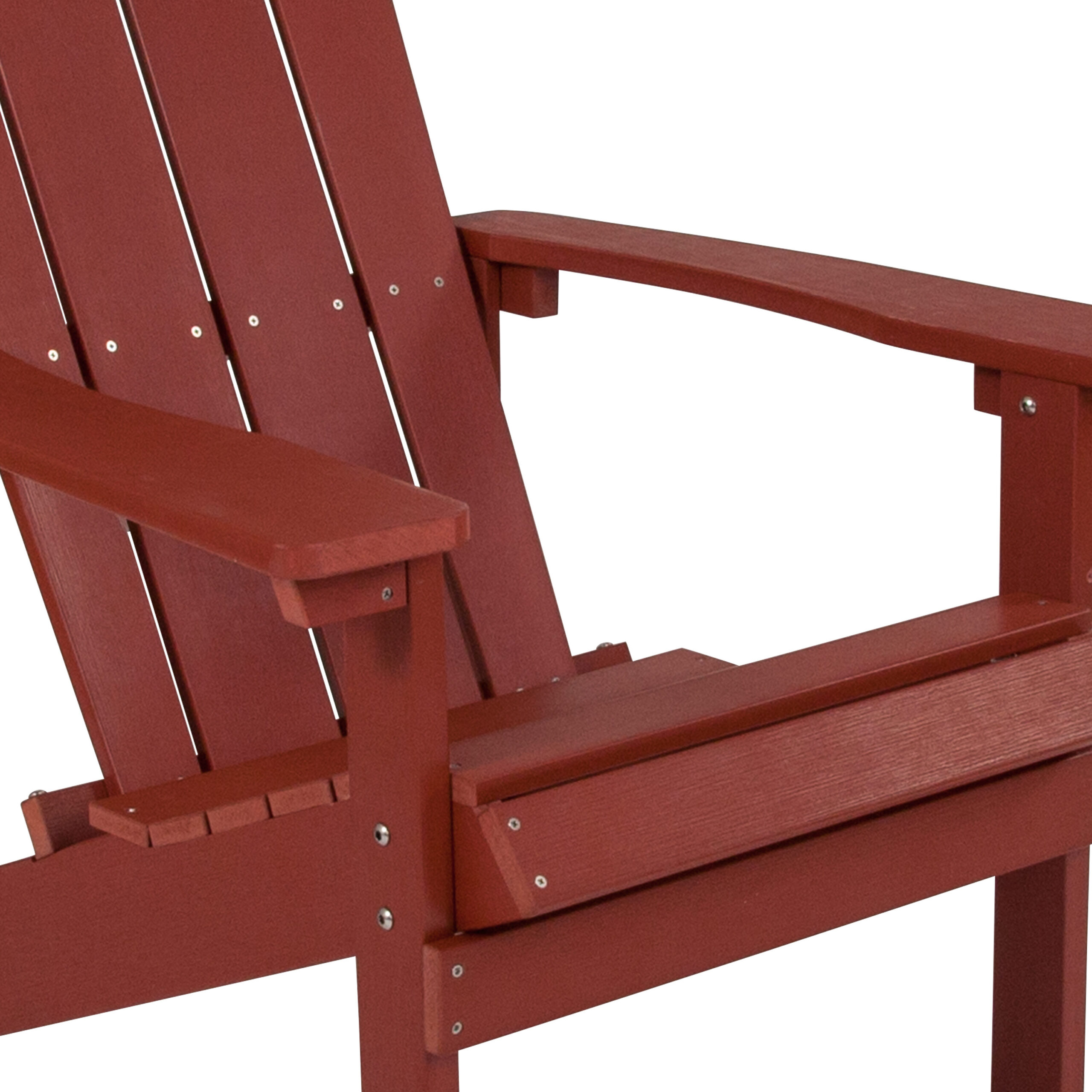 Taylor & Logan Charlestown Red Resin Frame Stationary Adirondack Chair with Solid Seat Taylor & Logan Charlestown Red Resin Frame Stationary Adirondack Chair with Solid Seat