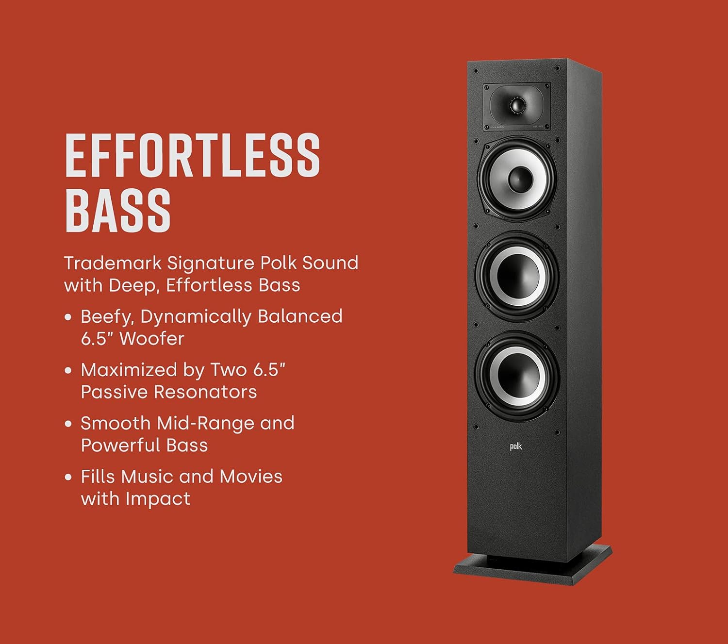 Polk Monitor XT60 Tower Speaker - Hi-Res Audio Certified, Dolby Atmos, DTS:X & Auro 3D Compatible, 1" Tweeter, 6.5" Dynamically Balanced Woofer, (2) 6.5" Passive Radiators (Single, Midnight Black) Polk Monitor XT60 Tower Speaker - Hi-Res Audio Certified, Dolby Atmos, DTS:X & Auro 3D Compatible, 1" Tweeter, 6.5" Dynamically Balanced Woofer, (2) 6.5" Passive Radiators (Single, Midnight Black)
