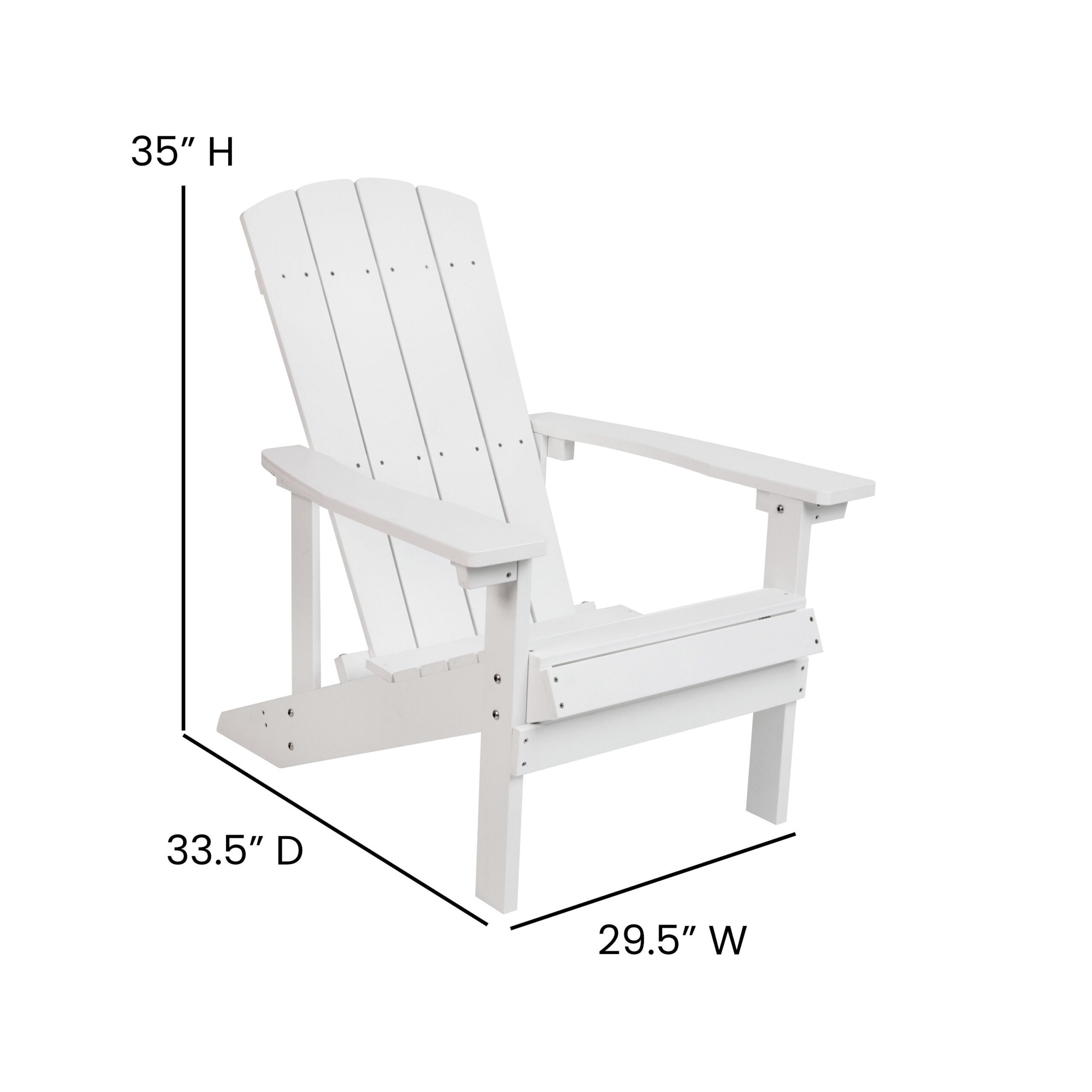 Taylor & Logan Charlestown White Resin Frame Stationary Adirondack Chair with Solid Seat Taylor & Logan Charlestown White Resin Frame Stationary Adirondack Chair with Solid Seat