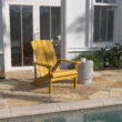 Taylor & Logan Charlestown Yellow Resin Frame Stationary Adirondack Chair with Solid Seat