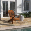 Taylor & Logan Charlestown Teak Resin Frame Stationary Adirondack Chair with Solid Seat