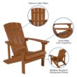 Taylor & Logan Charlestown Teak Resin Frame Stationary Adirondack Chair with Solid Seat