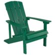 Taylor & Logan Charlestown Green Resin Frame Stationary Adirondack Chair with Solid Seat