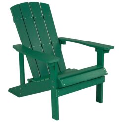 Taylor & Logan Charlestown Green Resin Frame Stationary Adirondack Chair with Solid Seat