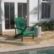 Taylor & Logan Charlestown Green Resin Frame Stationary Adirondack Chair with Solid Seat