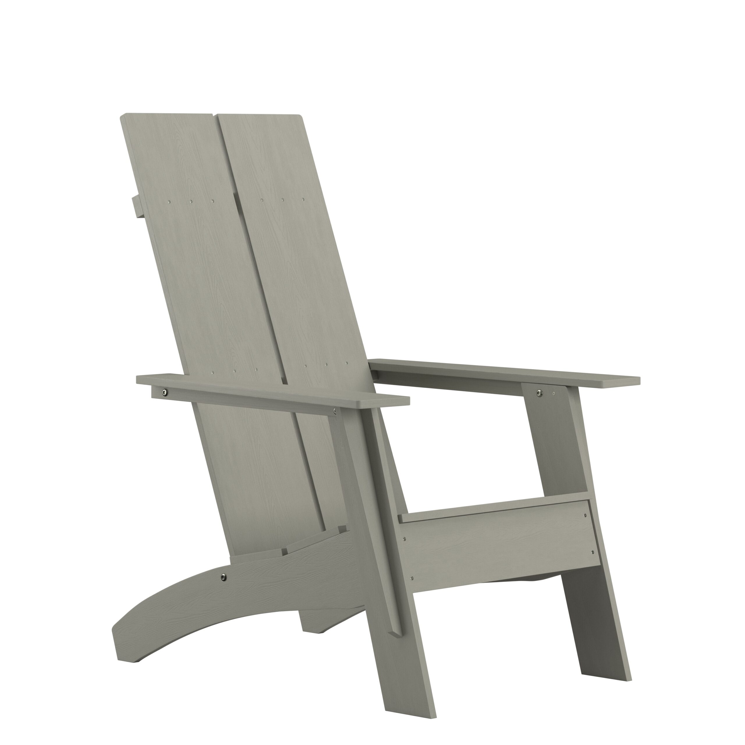 Taylor & Logan Brady Gray Resin Frame Stationary Adirondack Chair with Solid Seat Taylor & Logan Brady Gray Resin Frame Stationary Adirondack Chair with Solid Seat