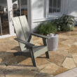 Taylor & Logan Brady Gray Resin Frame Stationary Adirondack Chair with Solid Seat Taylor & Logan Brady Gray Resin Frame Stationary Adirondack Chair with Solid Seat