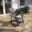 Taylor & Logan Savannah Light Gray Resin Frame Rocking Chair with Solid Seat Taylor & Logan Savannah Light Gray Resin Frame Rocking Chair with Solid Seat