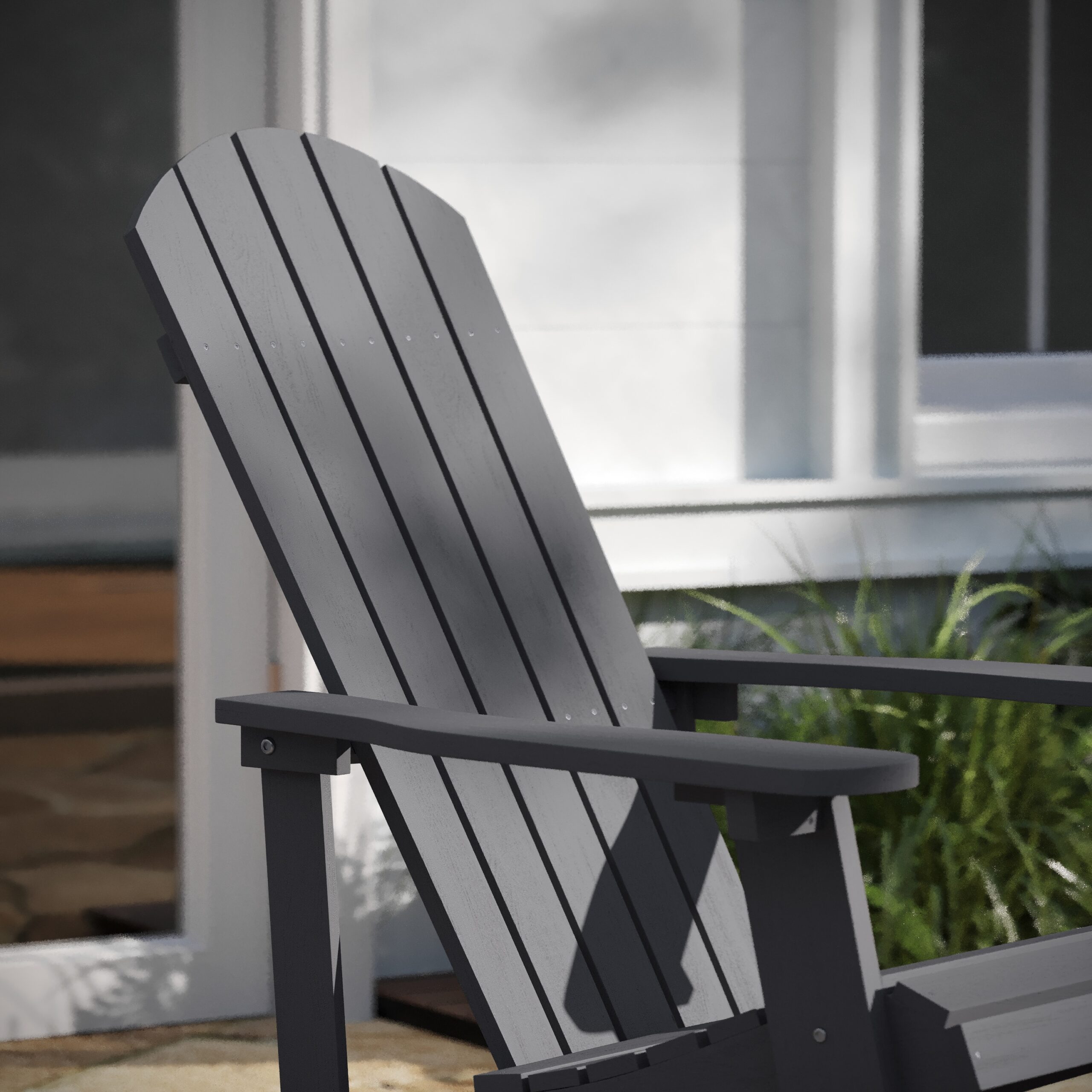 Taylor & Logan Savannah Light Gray Resin Frame Rocking Chair with Solid Seat Taylor & Logan Savannah Light Gray Resin Frame Rocking Chair with Solid Seat