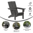 Taylor & Logan Hedley Gray Plastic Frame Stationary Adirondack Chair with Solid Seat