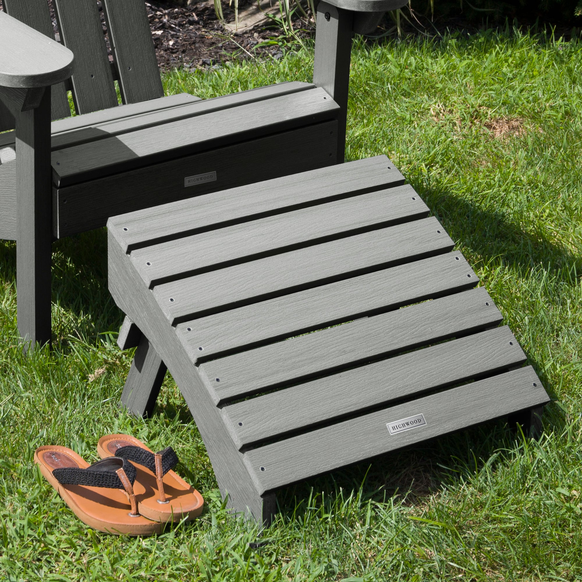 highwood Adirondack Coastal Teak Poly-lumber Ottoman highwood Adirondack Coastal Teak Poly-lumber Ottoman