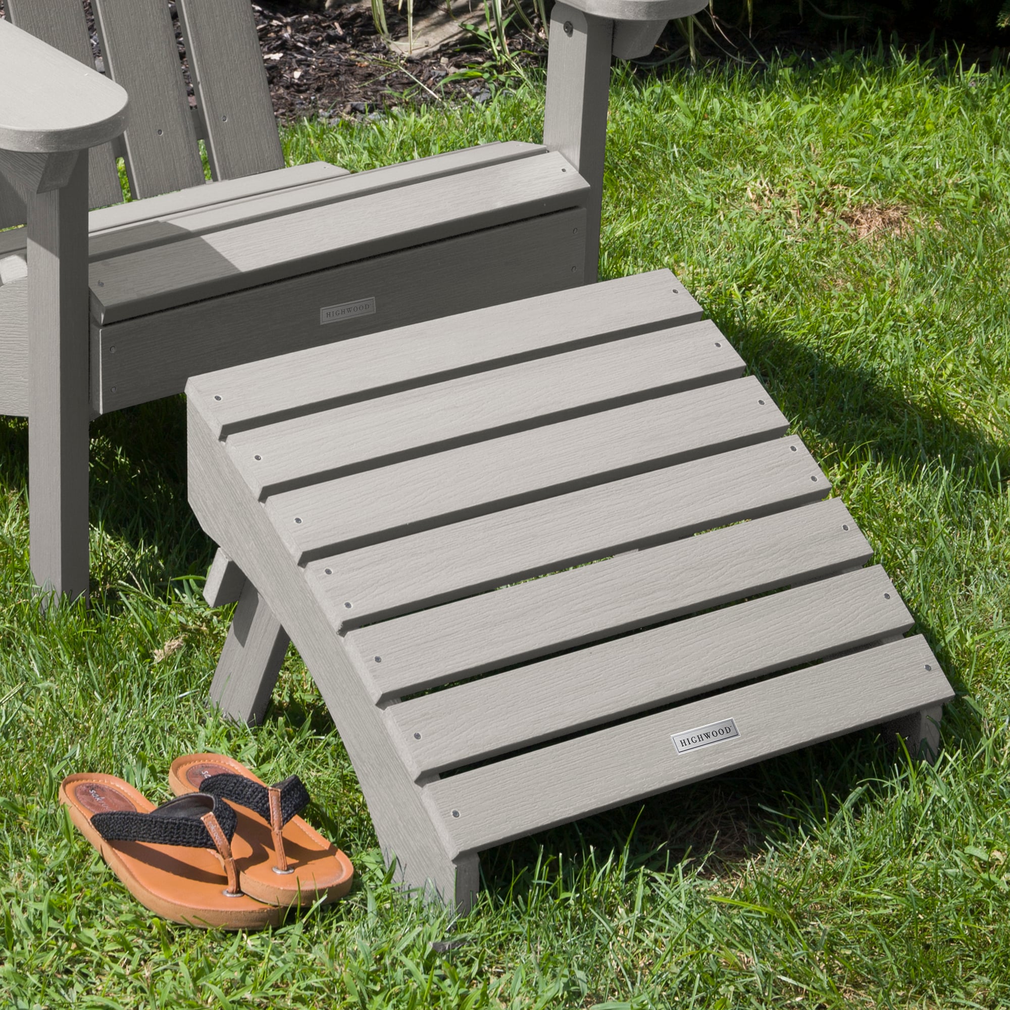 highwood Adirondack Gray Poly-lumber Ottoman highwood Adirondack Gray Poly-lumber Ottoman