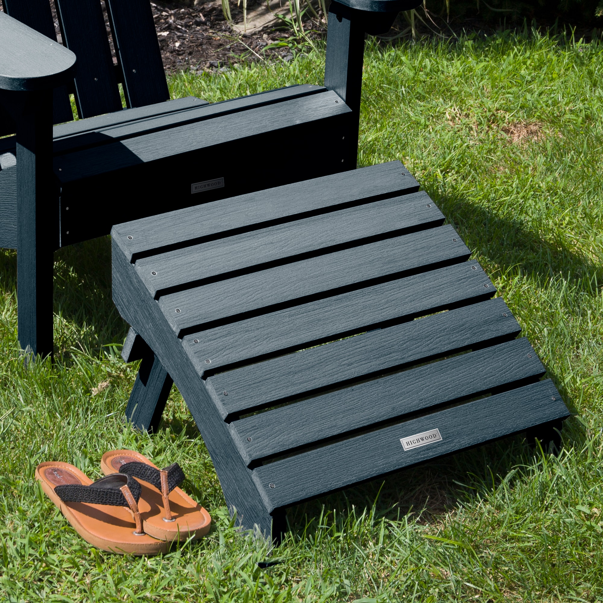highwood Adirondack Federal Blue Poly-lumber Ottoman highwood Adirondack Federal Blue Poly-lumber Ottoman