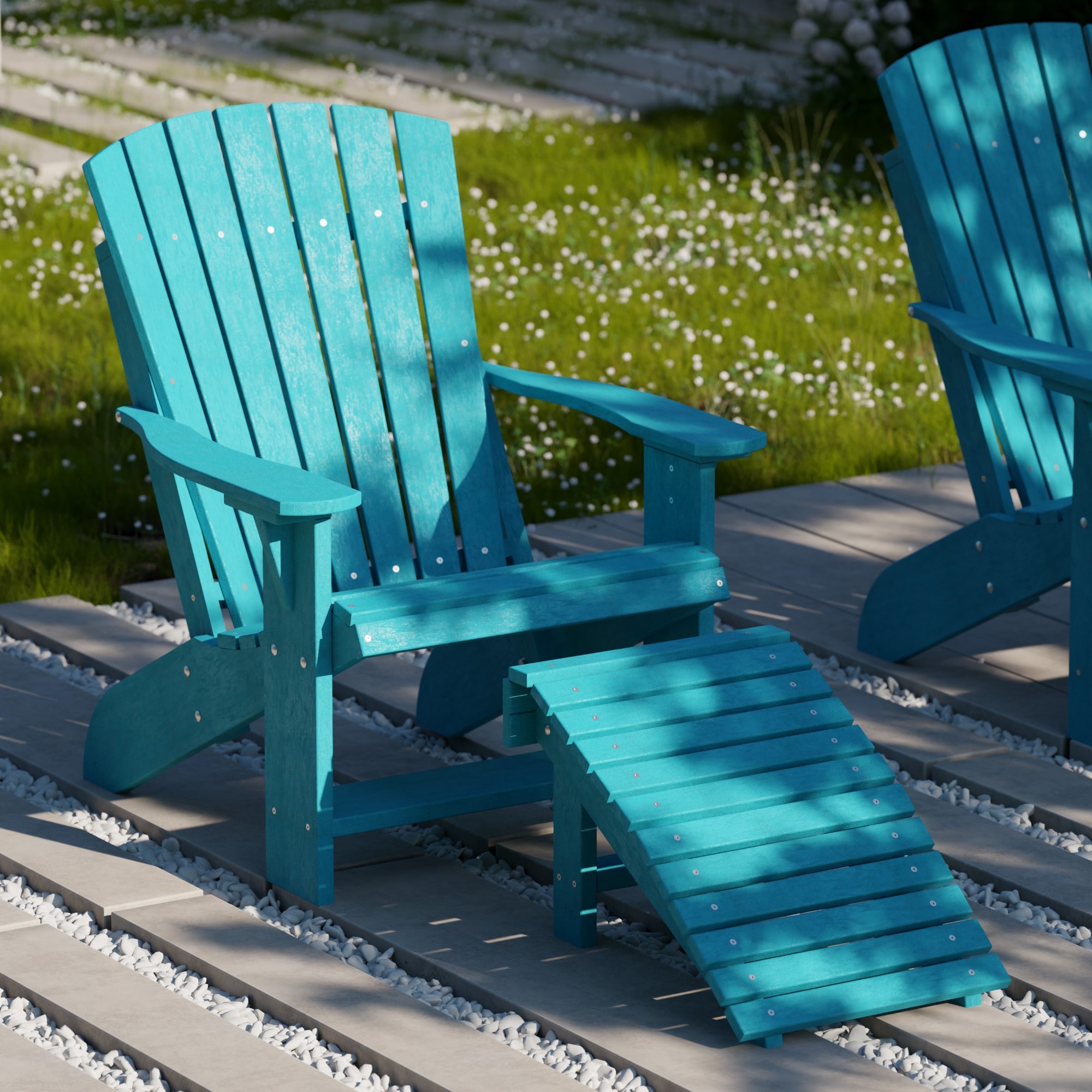 Wildridge Heritage Folding Aruba Blue HDPE Foot stool Wildridge Heritage Folding Aruba Blue HDPE Foot stool