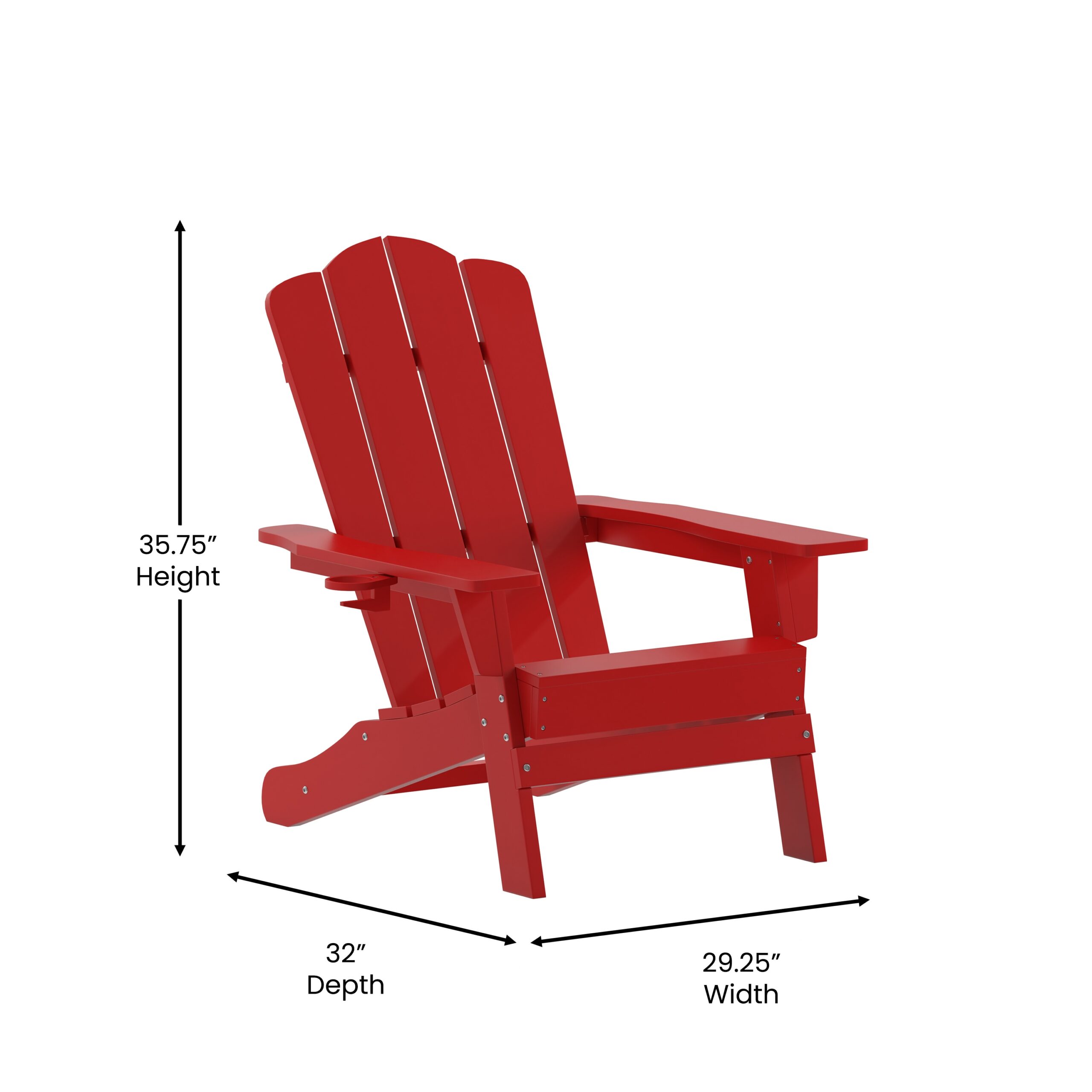Taylor & Logan Nellis Red Plastic Frame Stationary Adirondack Chair with Solid Seat Taylor & Logan Nellis Red Plastic Frame Stationary Adirondack Chair with Solid Seat