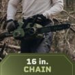 Green Machine 62V Brushless 16 in. Battery Chainsaw Auto-tensioning system, easy trigger start with 4 Ah Battery and Charger GMCS6200