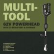 Green Machine 62-Volt Cordless Multitool Power Head with 2.5Ah Battery and Charger GMMT6200-PH