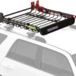 Yakima LoadWarrior Medium Sized Heavy Duty Steel Cargo Basket Roof Rack with Universal Mounting Hardware for All Yakima StreamLine Crossbars, Black